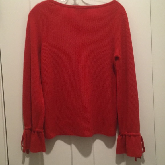 Beautiful Cashmere Sweater, size-M, Red, Tie on Sleeve - Picture 4 of 6